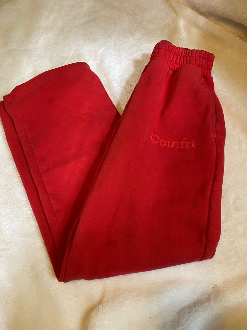Crimson Red Comfort Minimalist Straight Leg Sweatpants